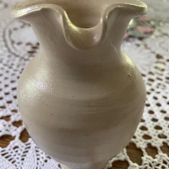 Small Pottery Blue Leafed Pitcher - Picture 4 of 5